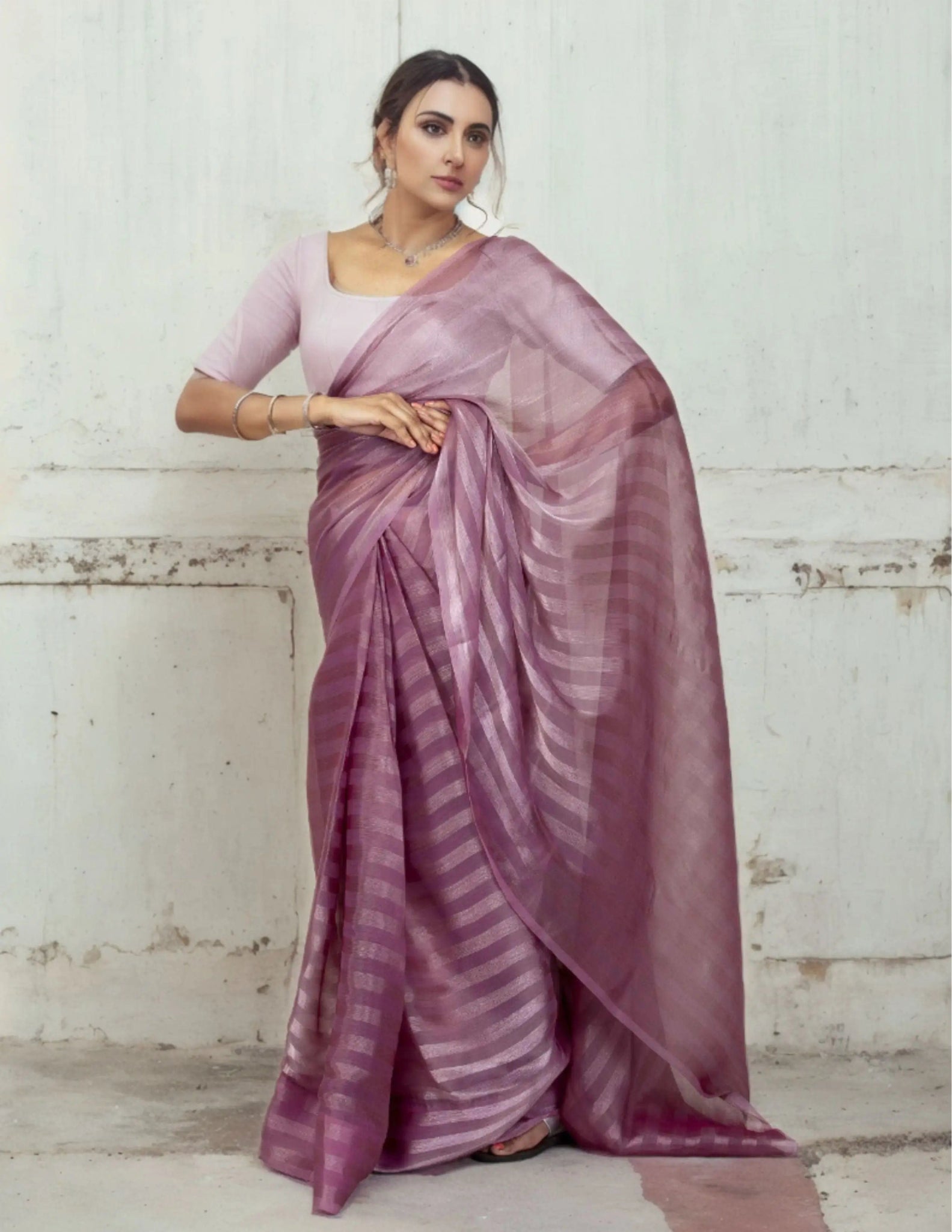 CHERRY | Burberry Tissue | Indidha Saree
