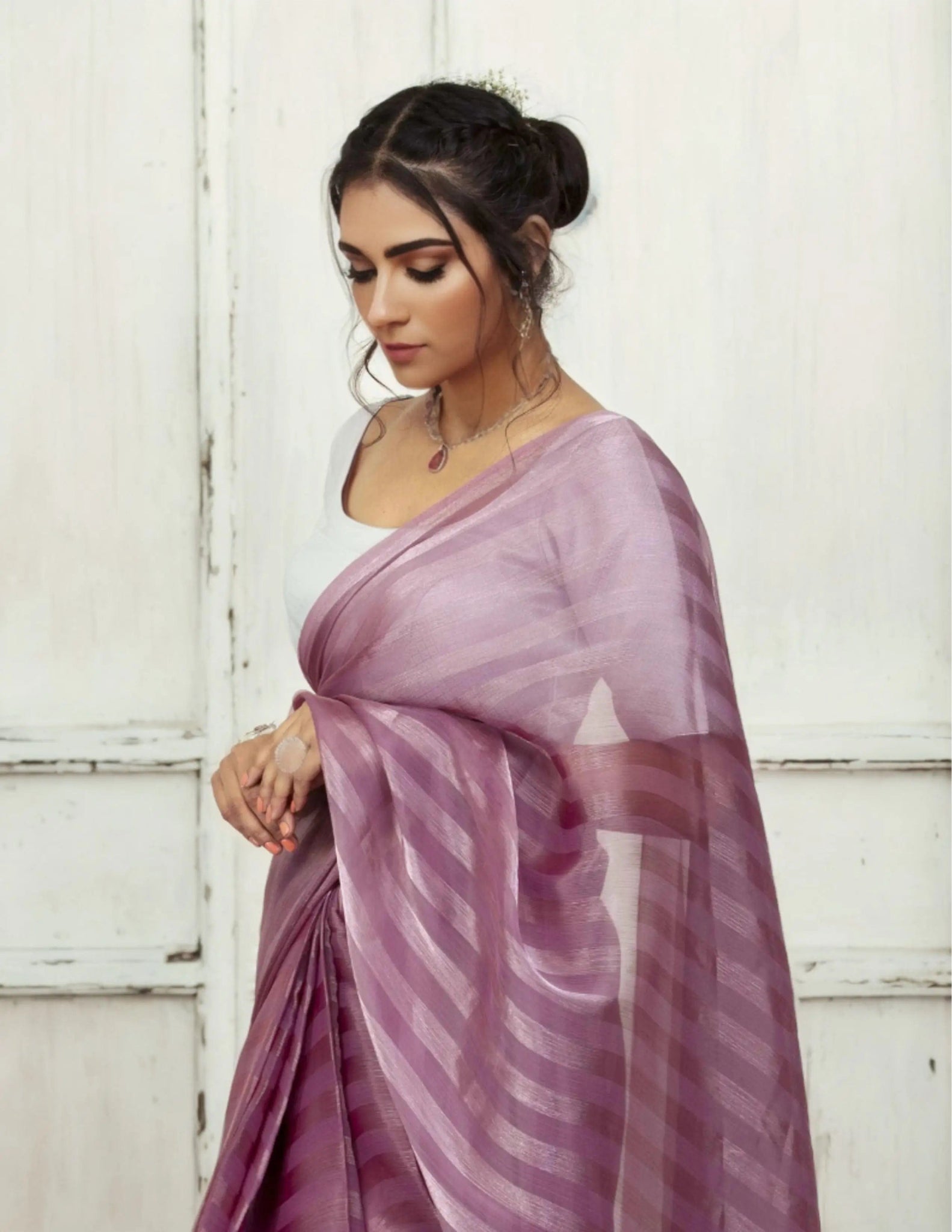 CHERRY | Burberry Tissue | Indidha Saree