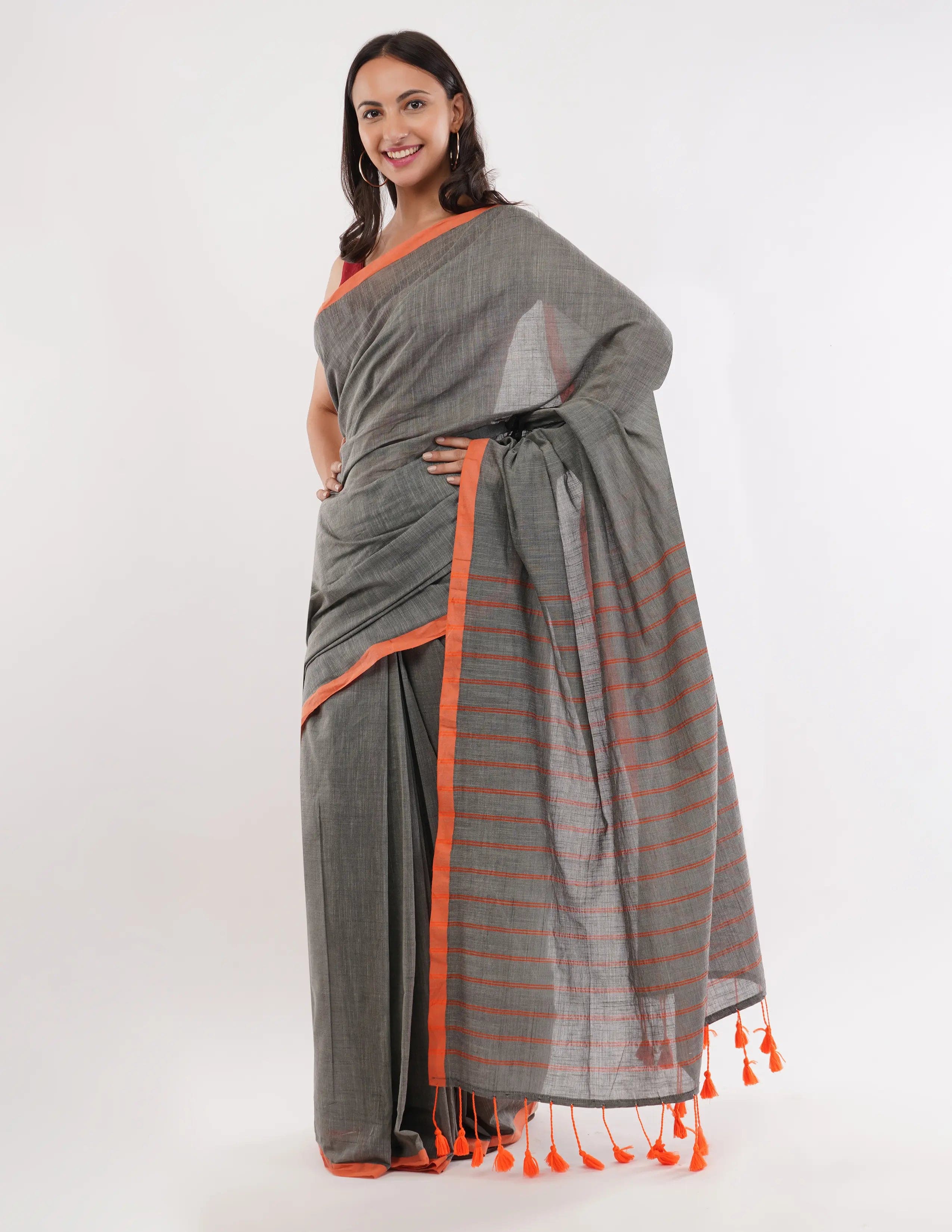 Suman SantiPur Saree CHICK BOLD | Khadi Cotton | Indidha Saree