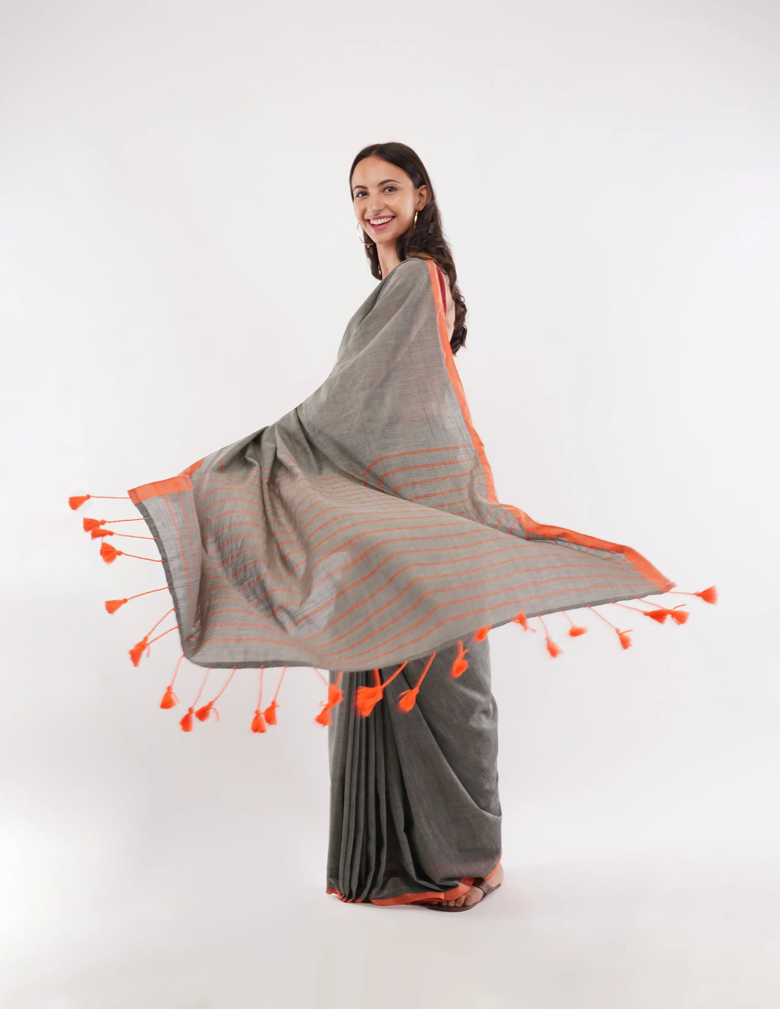 Suman SantiPur Saree CHICK BOLD | Khadi Cotton | Indidha Saree