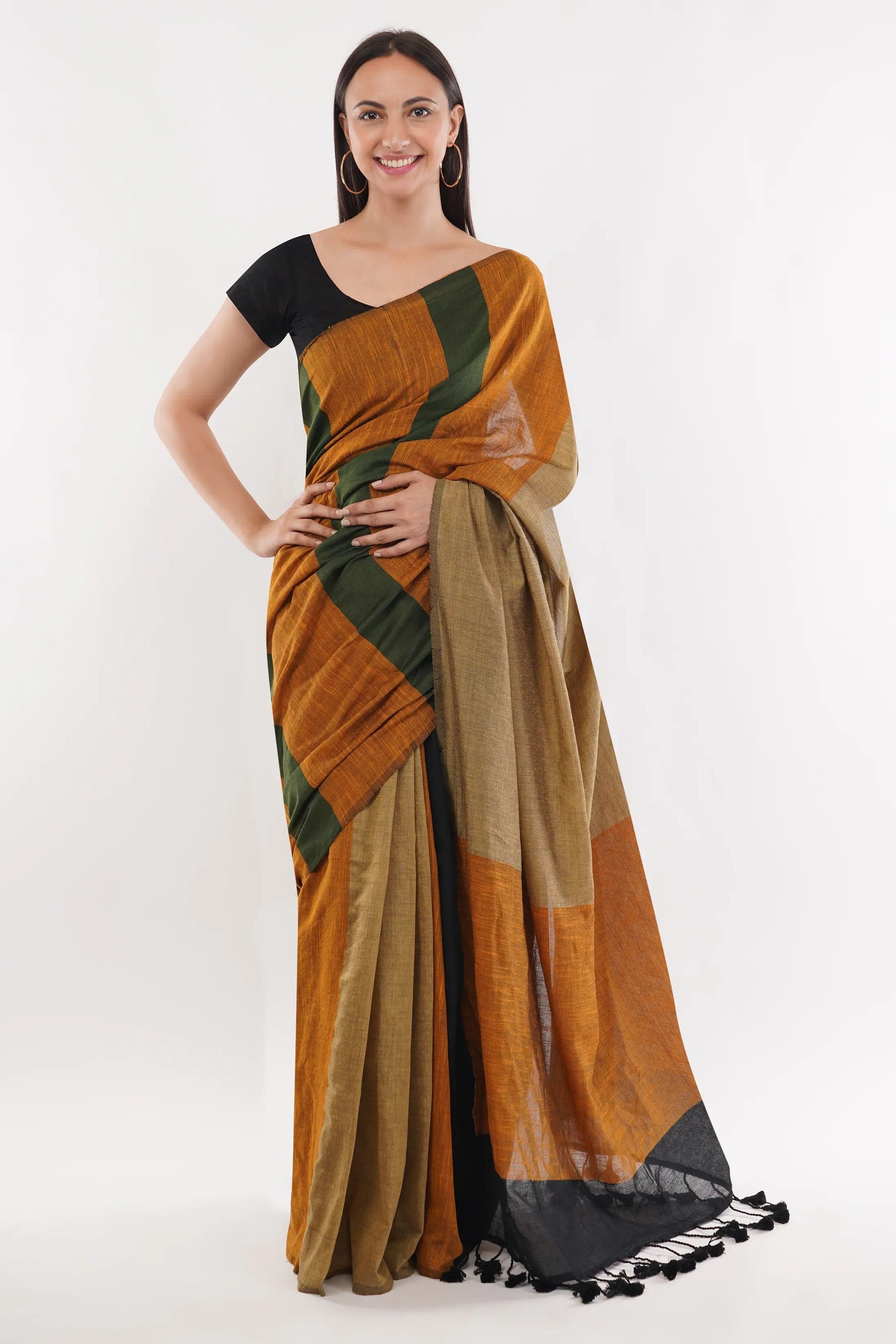 Puja Malakar, Fulia Saree COLOR CASCADE | Handloom Cotton | Indidha Saree