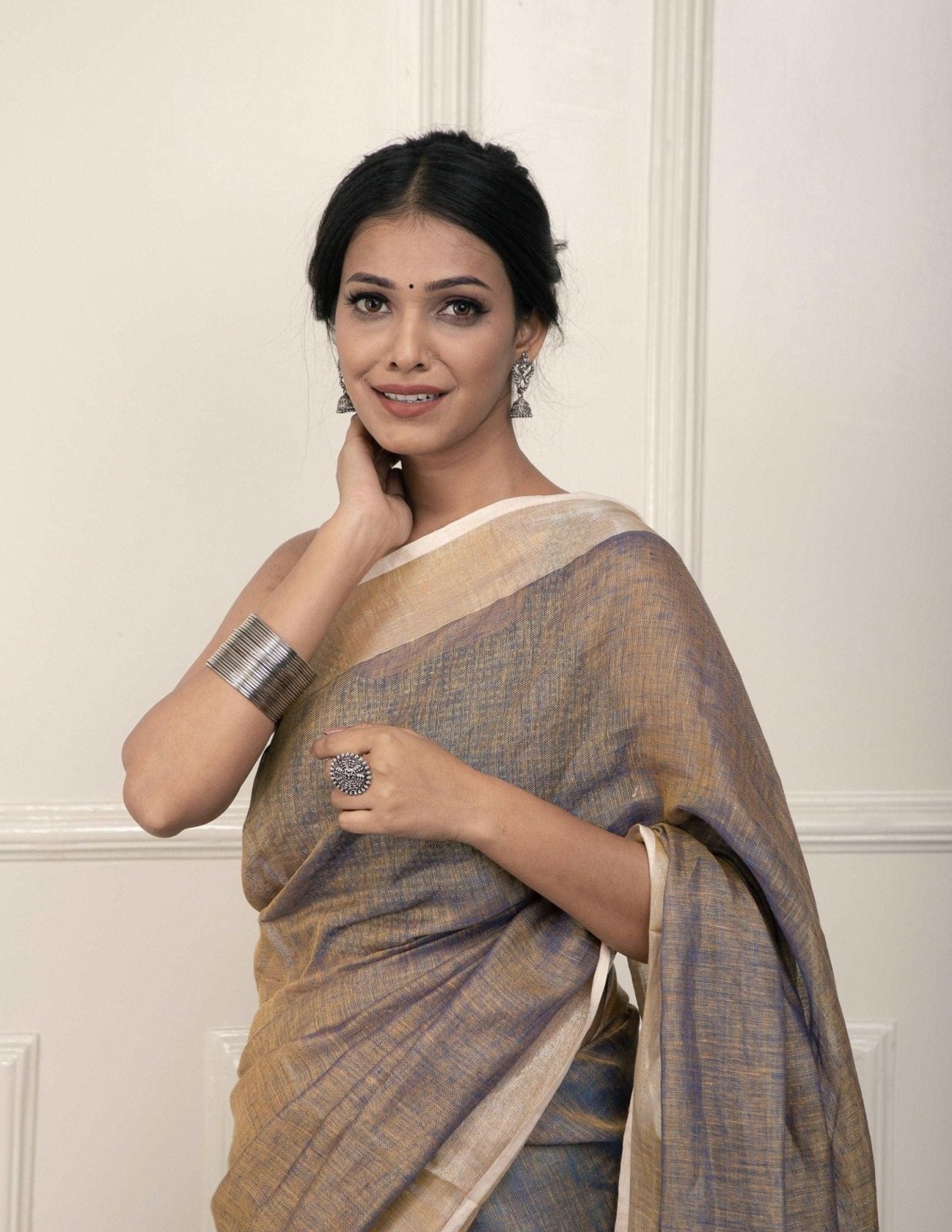 DAMIRA | Linen | Indidha Saree