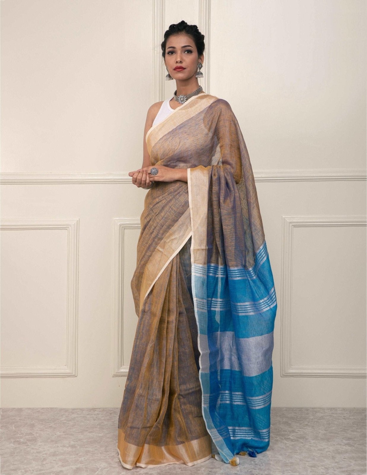 DAMIRA | Linen | Indidha Saree