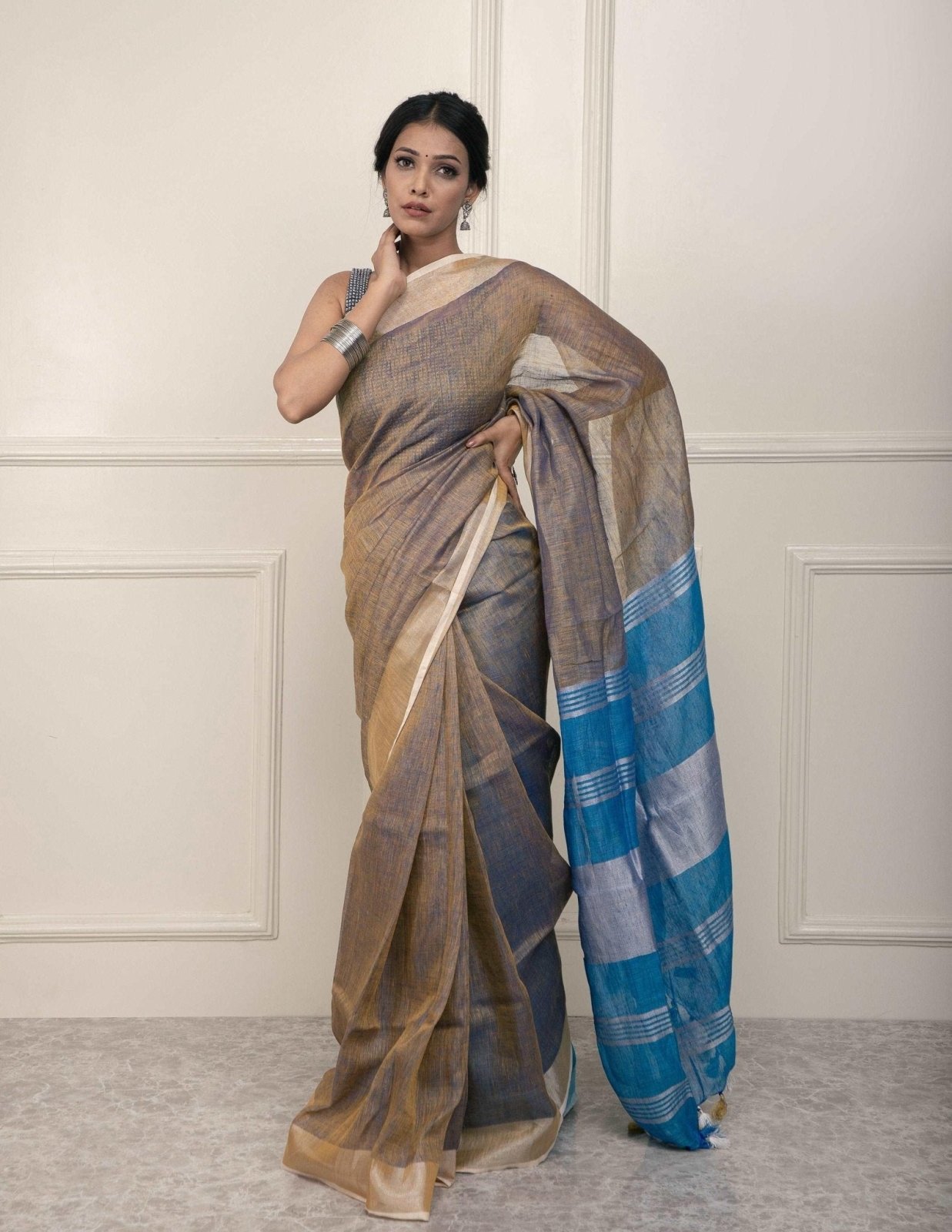 DAMIRA | Linen | Indidha Saree
