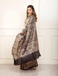 DEMEANOR | Tussar Silk | Madhubani Print | Indidha Saree