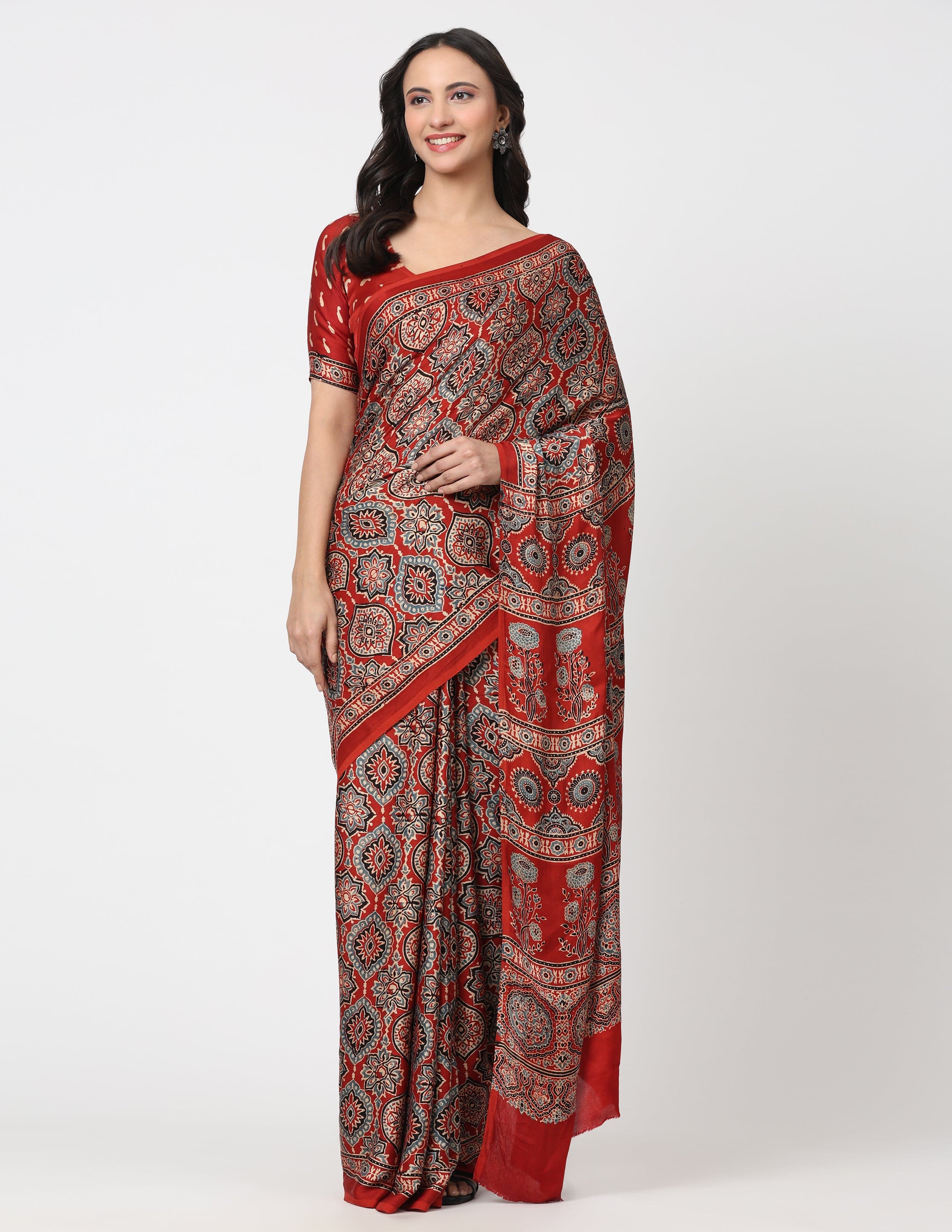 DESERT SYMPHONY | Modal Silk | Ajrakh Print | Indidha Saree