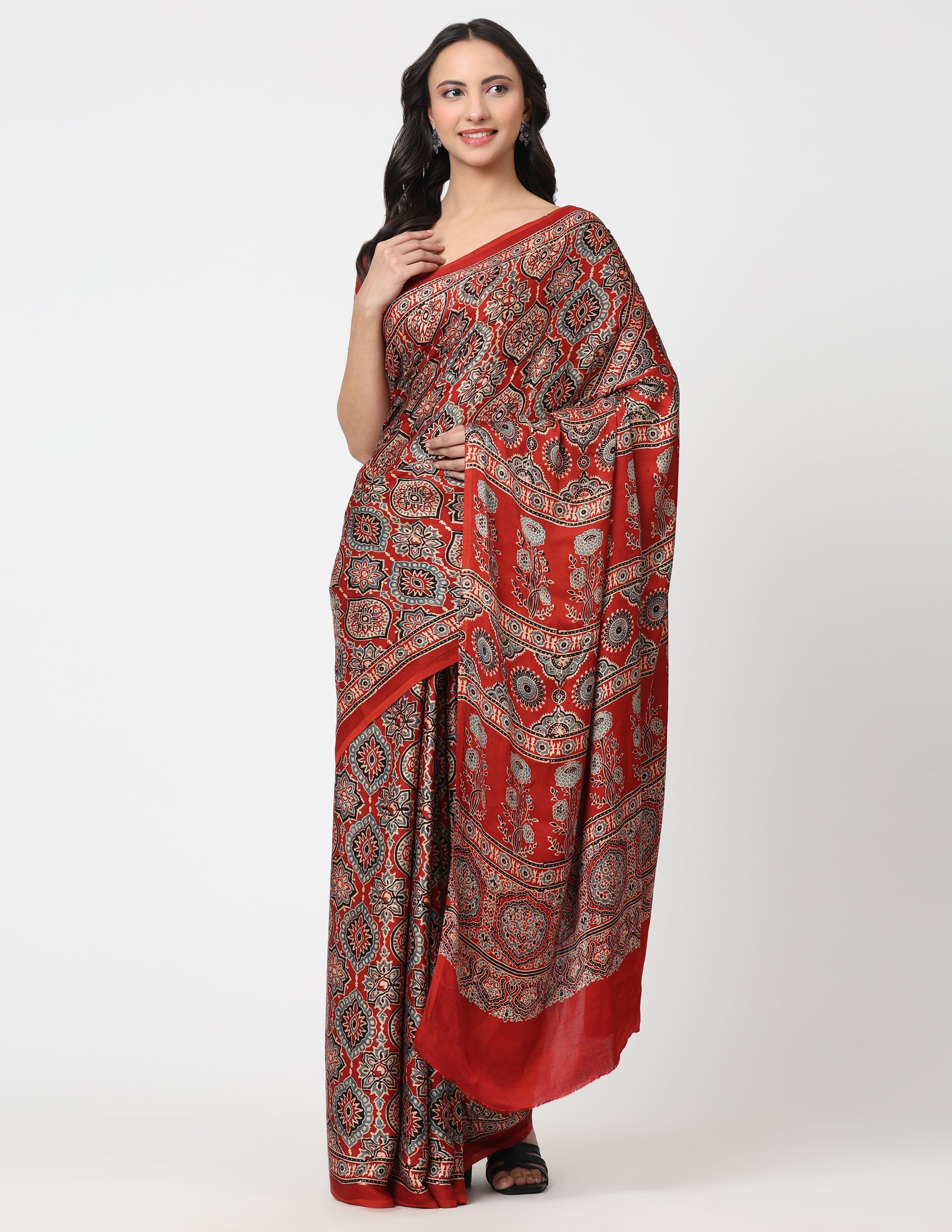 DESERT SYMPHONY | Modal Silk | Ajrakh Print | Indidha Saree