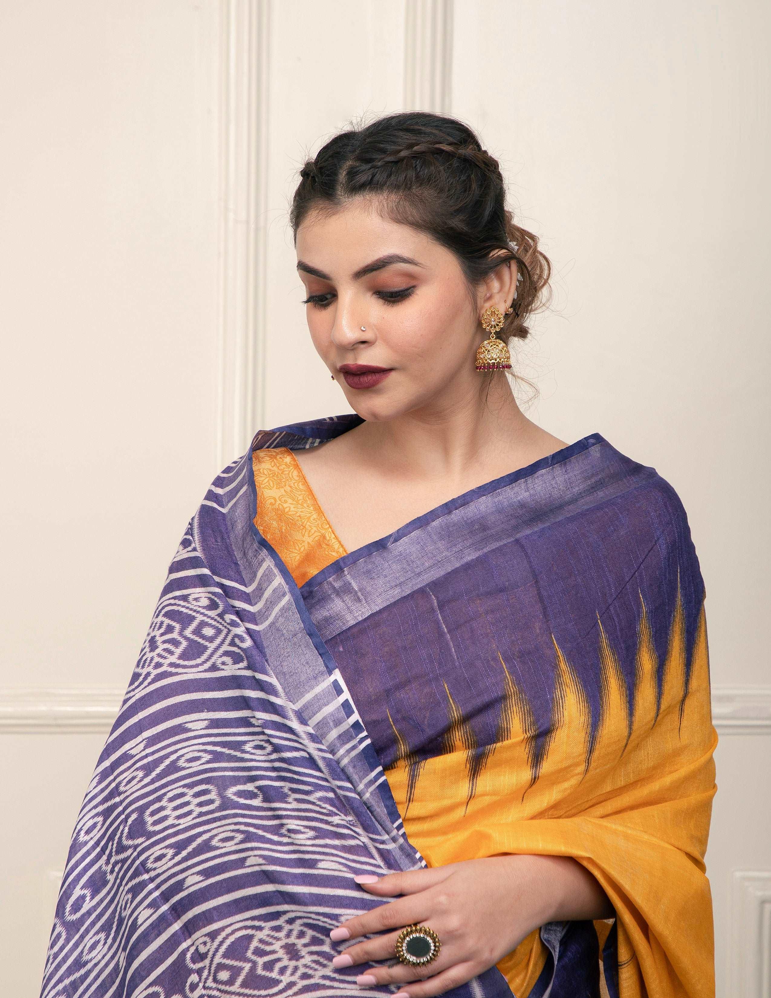 Bina Textile BGP Saree DIAMOND DRAPE | Cotton | Indidha Saree