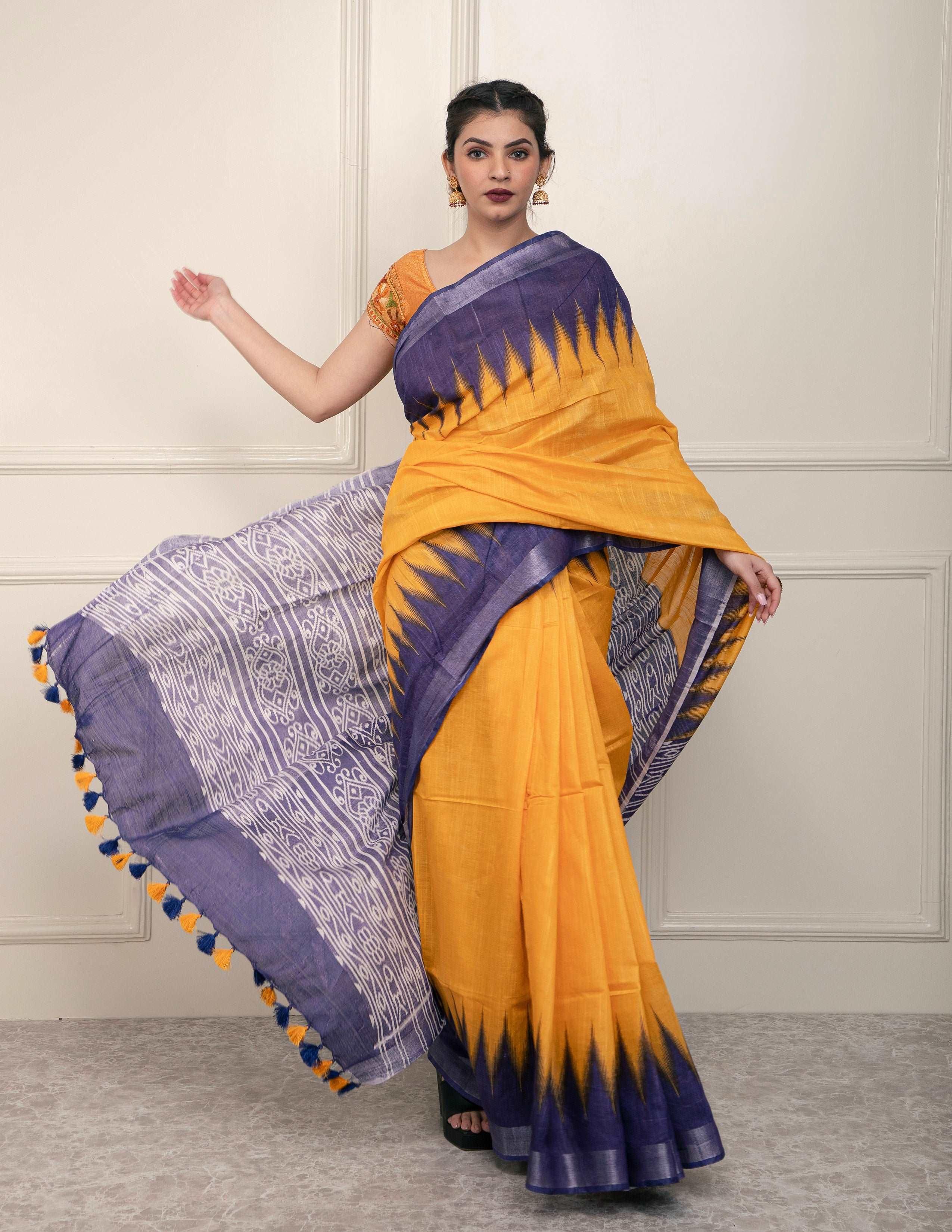 Bina Textile BGP Saree DIAMOND DRAPE | Cotton | Indidha Saree