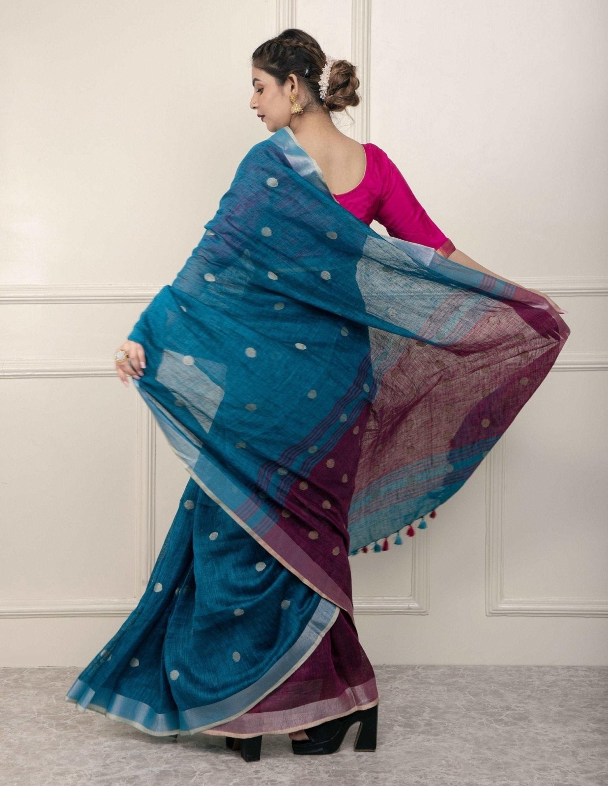 DROPLET | Linen | Indidha Saree