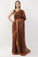 National Handloom, BGP Saree EARTHY BROWN | Kota Doria | Indidha Saree