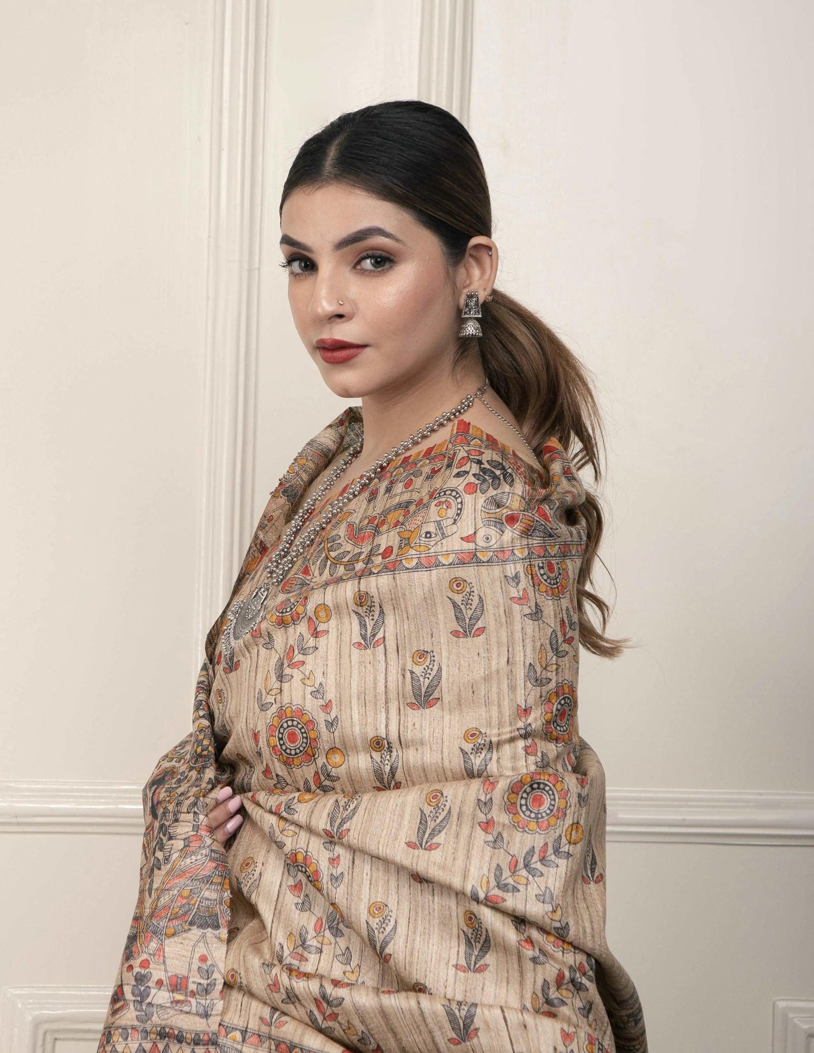 ELEGANCE | Tussar Silk | Madhubani Print | Indidha Saree