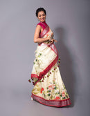 Bina Textile BGP Saree FLORET | Linen | Indidha Saree