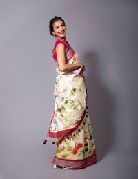 Bina Textile BGP Saree FLORET | Linen | Indidha Saree