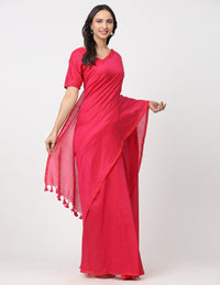 Suman SantiPur Saree FUCHSIA FIESTA | Cotton | Indidha Saree
