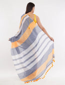 Suman SantiPur Saree GOSSAMER GOLD | Pure Cotton | Indidha Saree