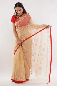 Puja Malakar, Fulia Saree GULZAR MUSLIN MAGIC | Pure Muslin Jamdani | Indidha Saree