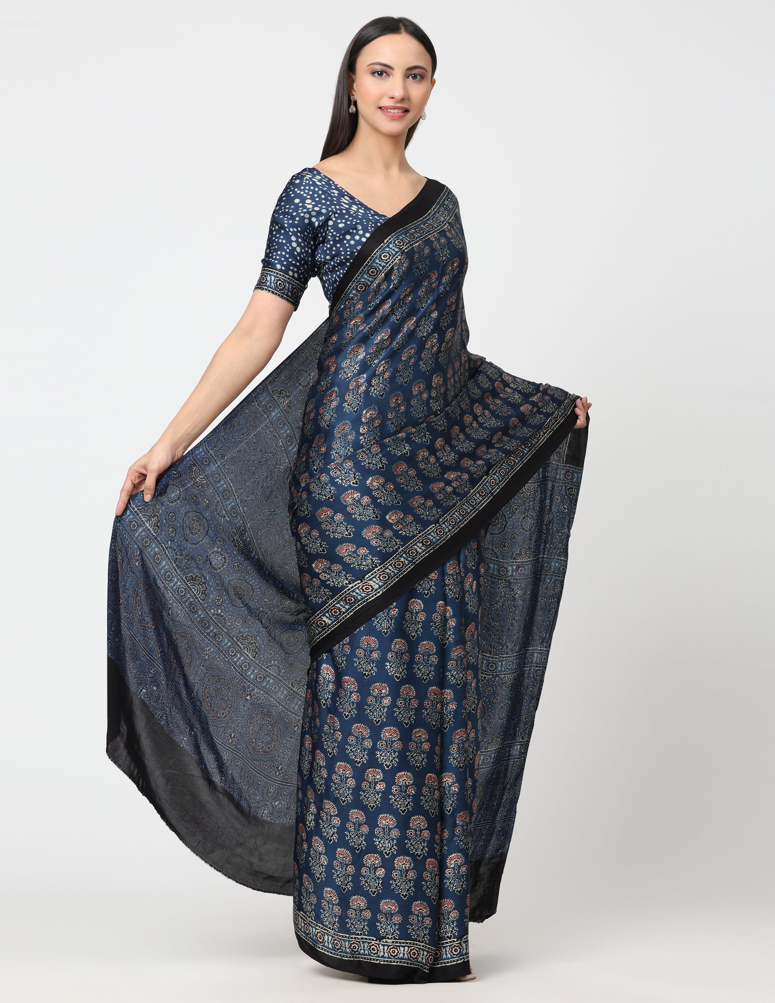 Kutch Saree INFINITE SYMPHONY  | Modal Silk | Ajrakh Print | Indidha Saree