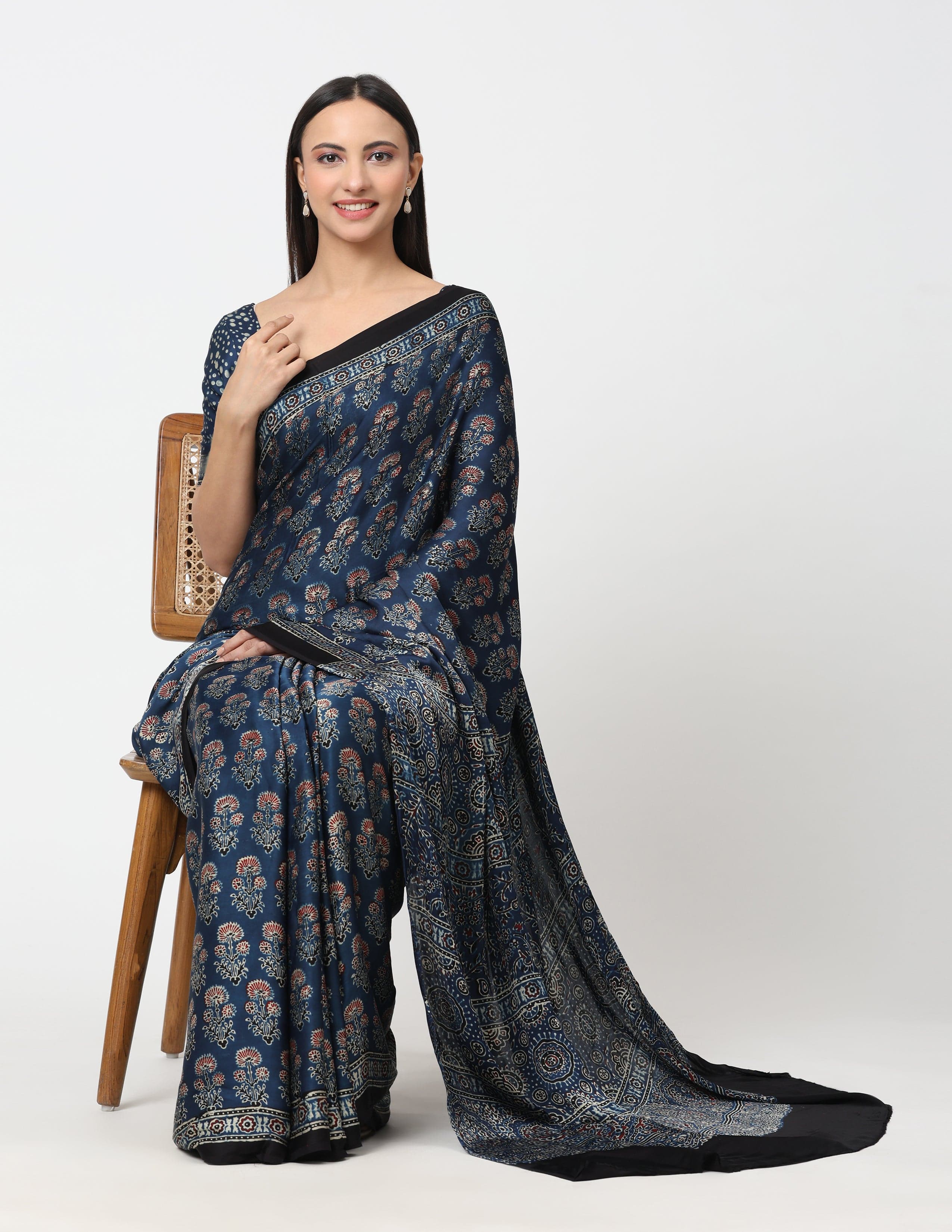 Kutch Saree INFINITE SYMPHONY  | Modal Silk | Ajrakh Print | Indidha Saree