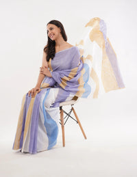 Suman SantiPur Saree IVORY ILLUSION | Pure Cotton | Indidha Saree