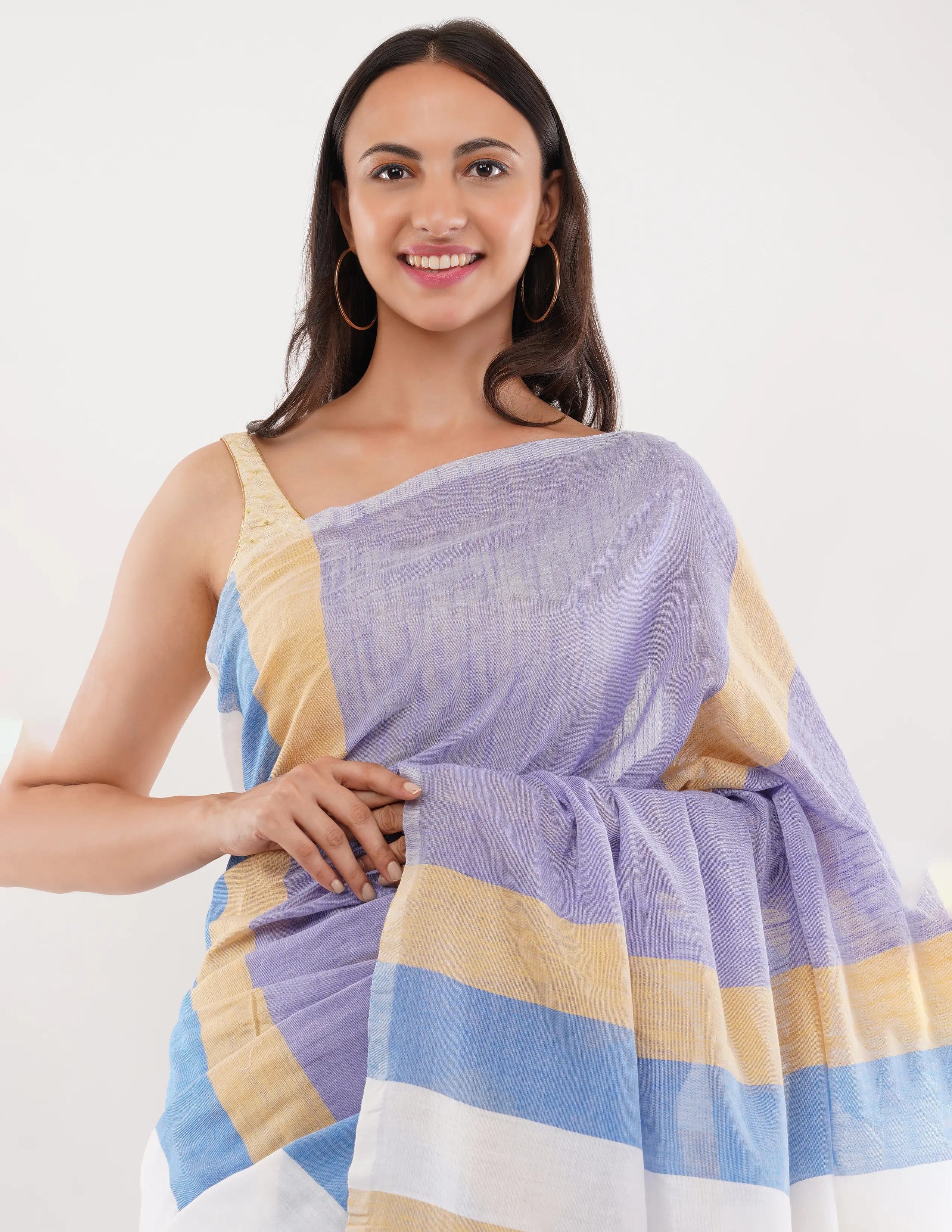 Suman SantiPur Saree IVORY ILLUSION | Pure Cotton | Indidha Saree