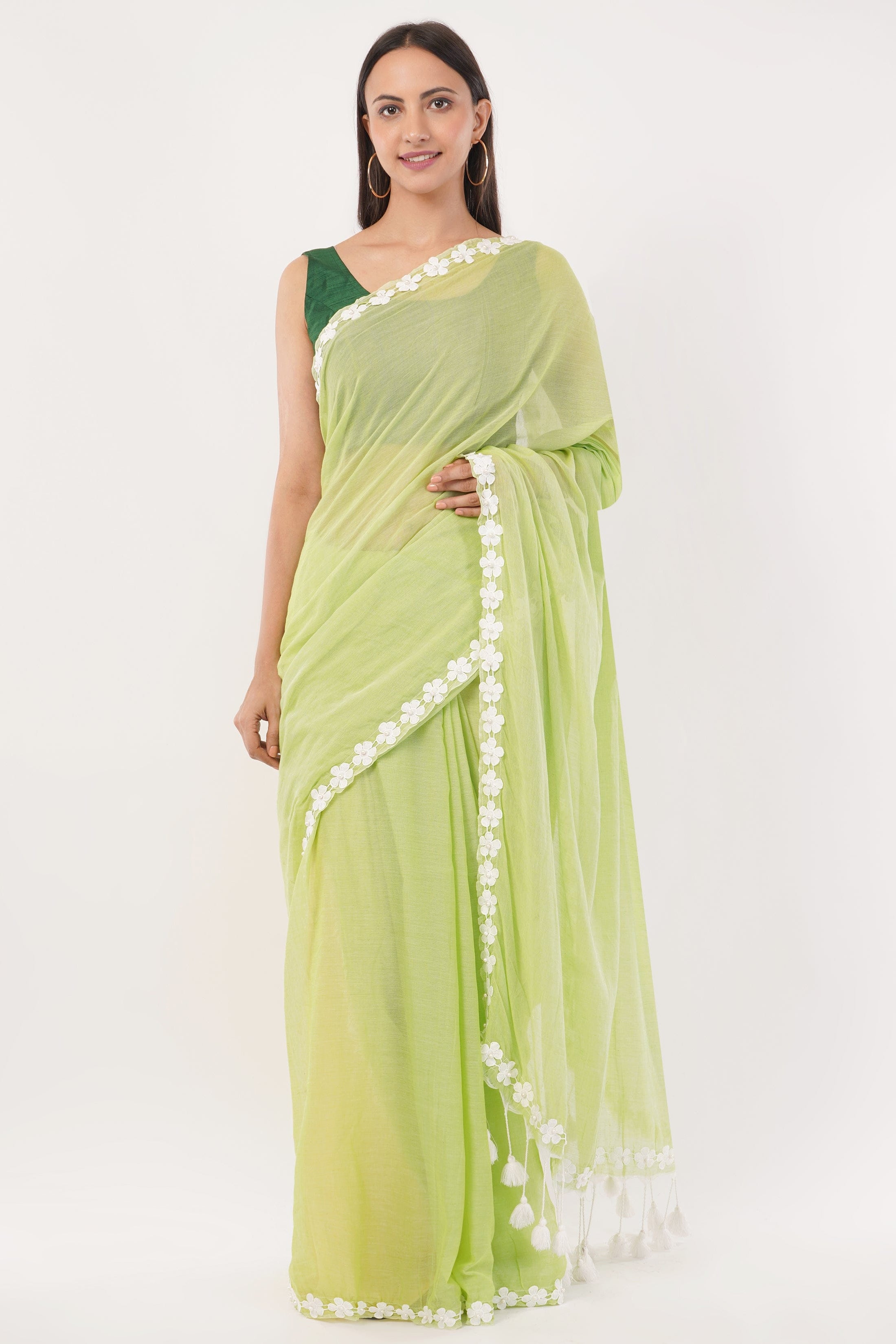 LIME LUSH | Mul Cotton | Indidha Saree