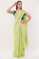 Suman SantiPur Saree LIME LUSH | Mul Cotton | Indidha Saree