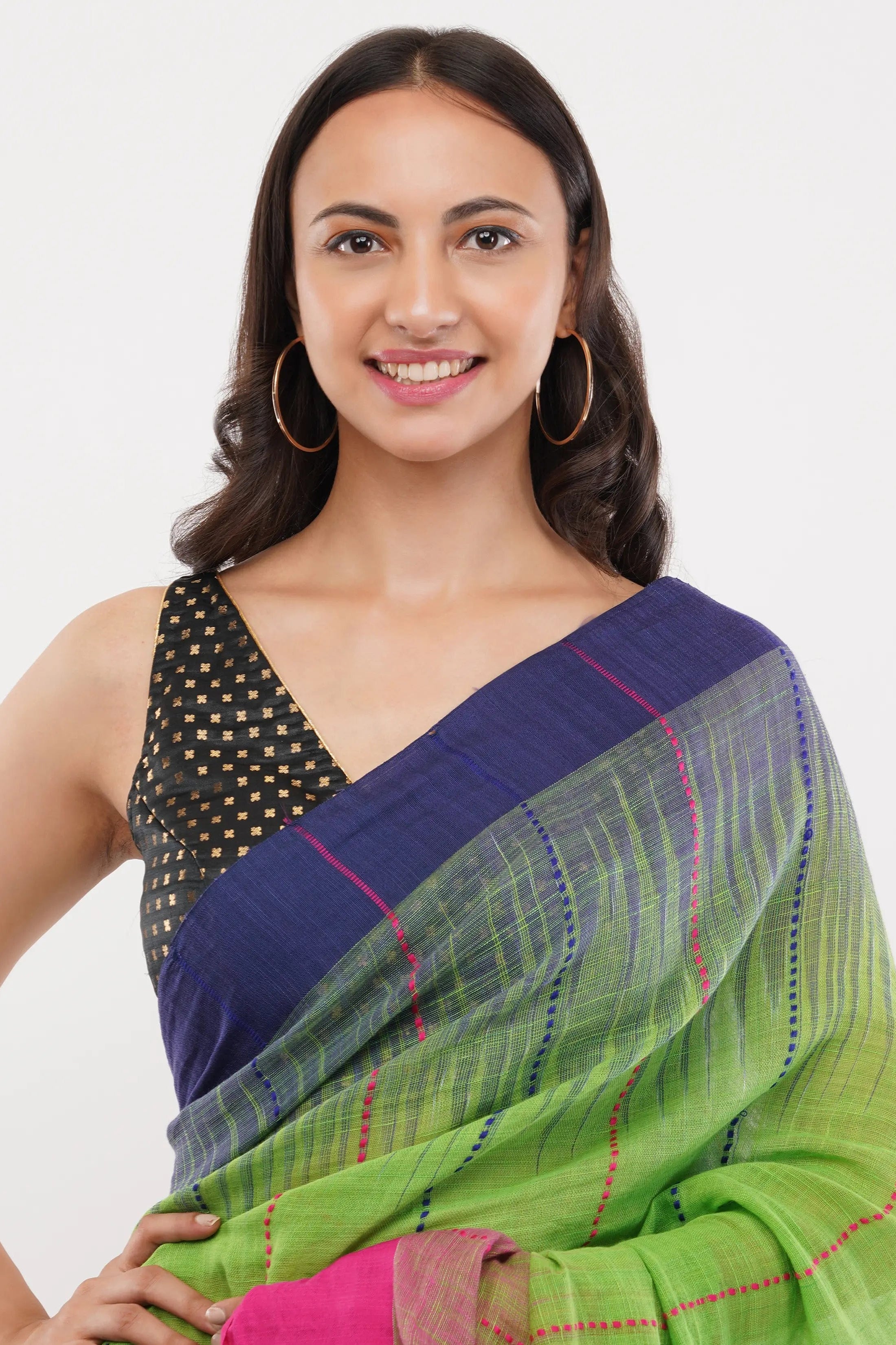 Suman SantiPur Saree LOOMED CHARM | Handloom Khadi Cotton Ikat | Indidha Saree