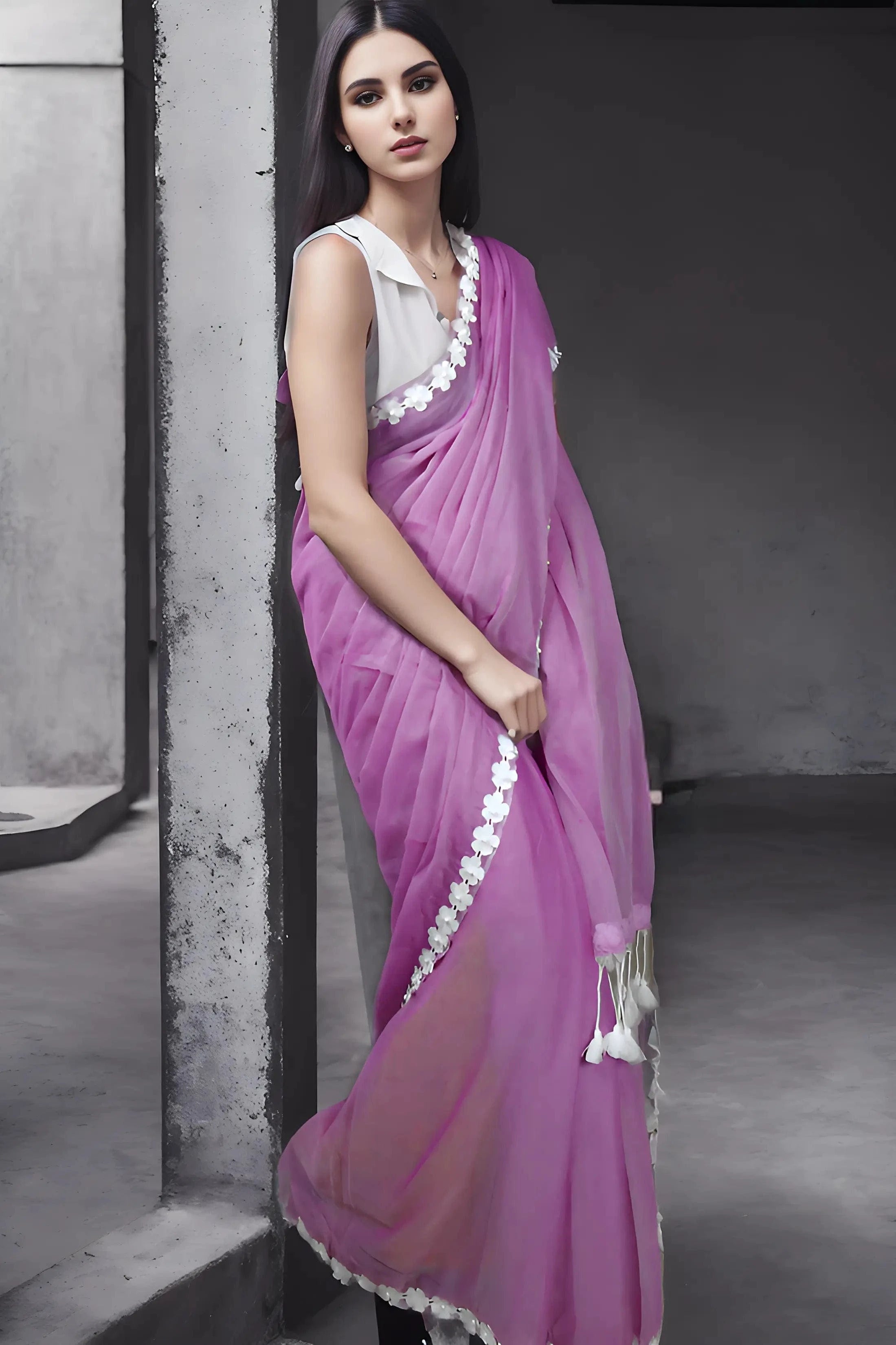 LOVESTRUCK LAVENDER | Mul Cotton | Indidha Saree