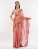 Suman SantiPur Saree LUMINOUS ROSE | Handloom Tissue | Indidha Saree