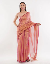 Suman SantiPur Saree LUMINOUS ROSE | Handloom Tissue | Indidha Saree