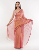 Suman SantiPur Saree LUMINOUS ROSE | Handloom Tissue | Indidha Saree