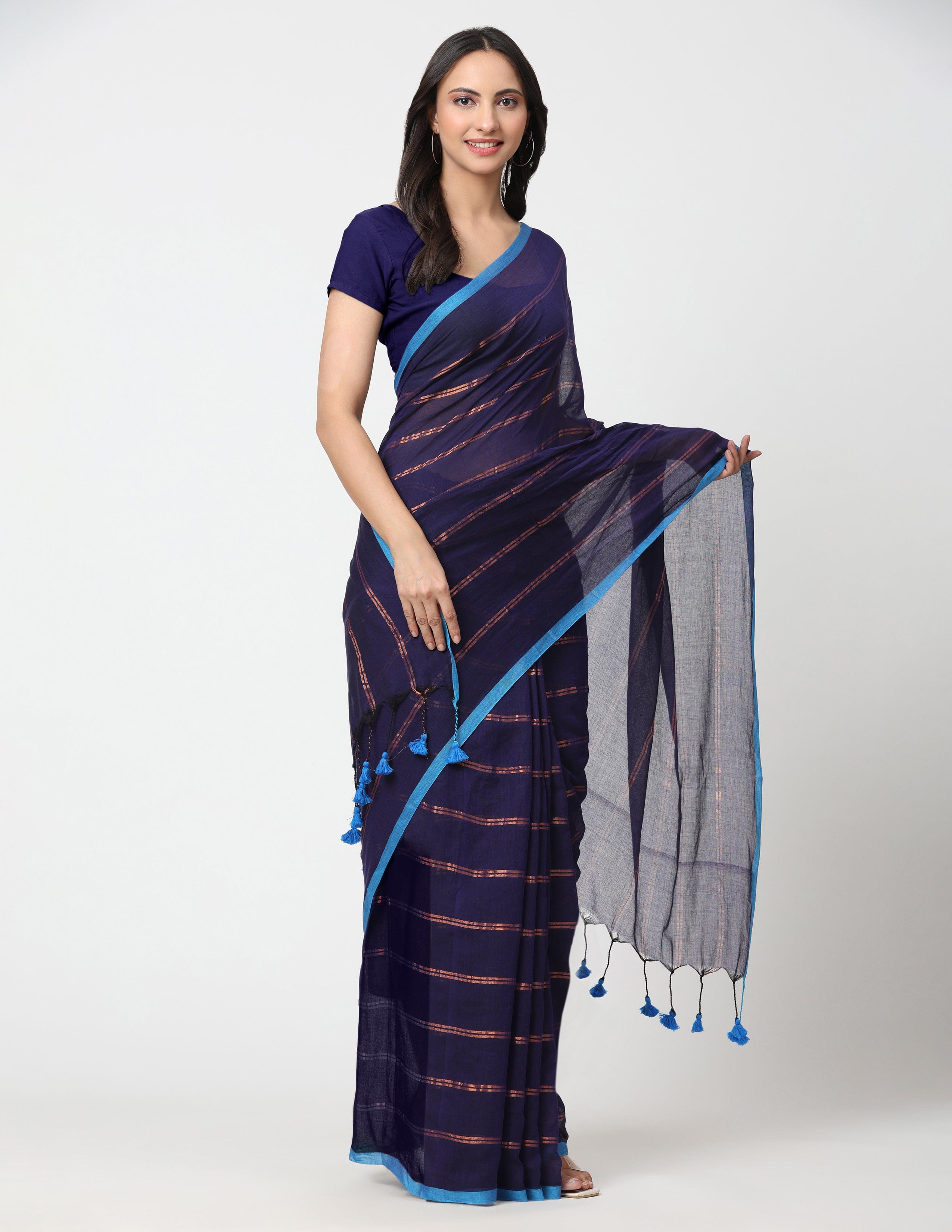 Suman SantiPur Saree MEGH | Mul Cotton | Indidha Saree