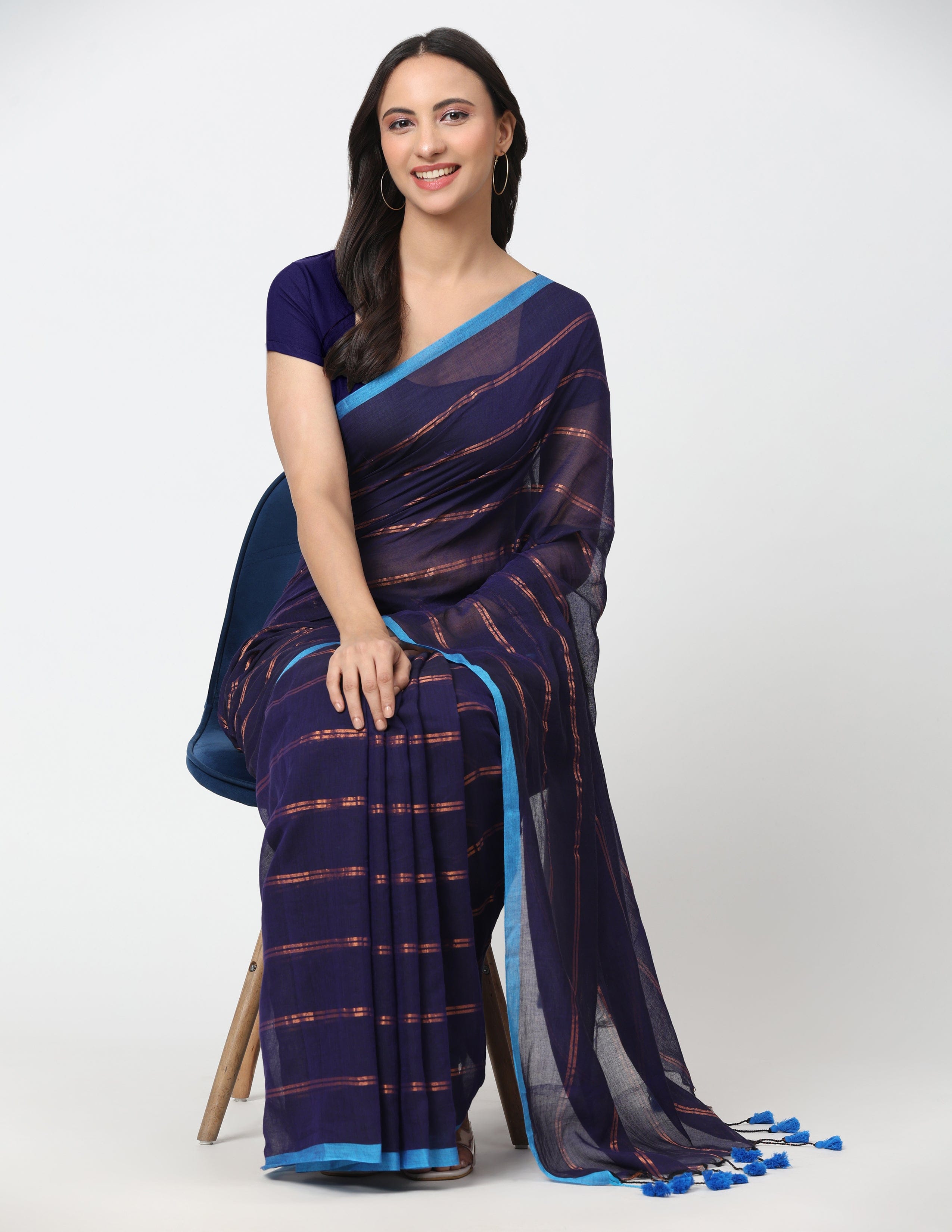 Suman SantiPur Saree MEGH | Mul Cotton | Indidha Saree