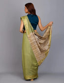 Bina Textile BGP Saree MEHNDI | Viscose and Tussar Silk | Indidha Saree