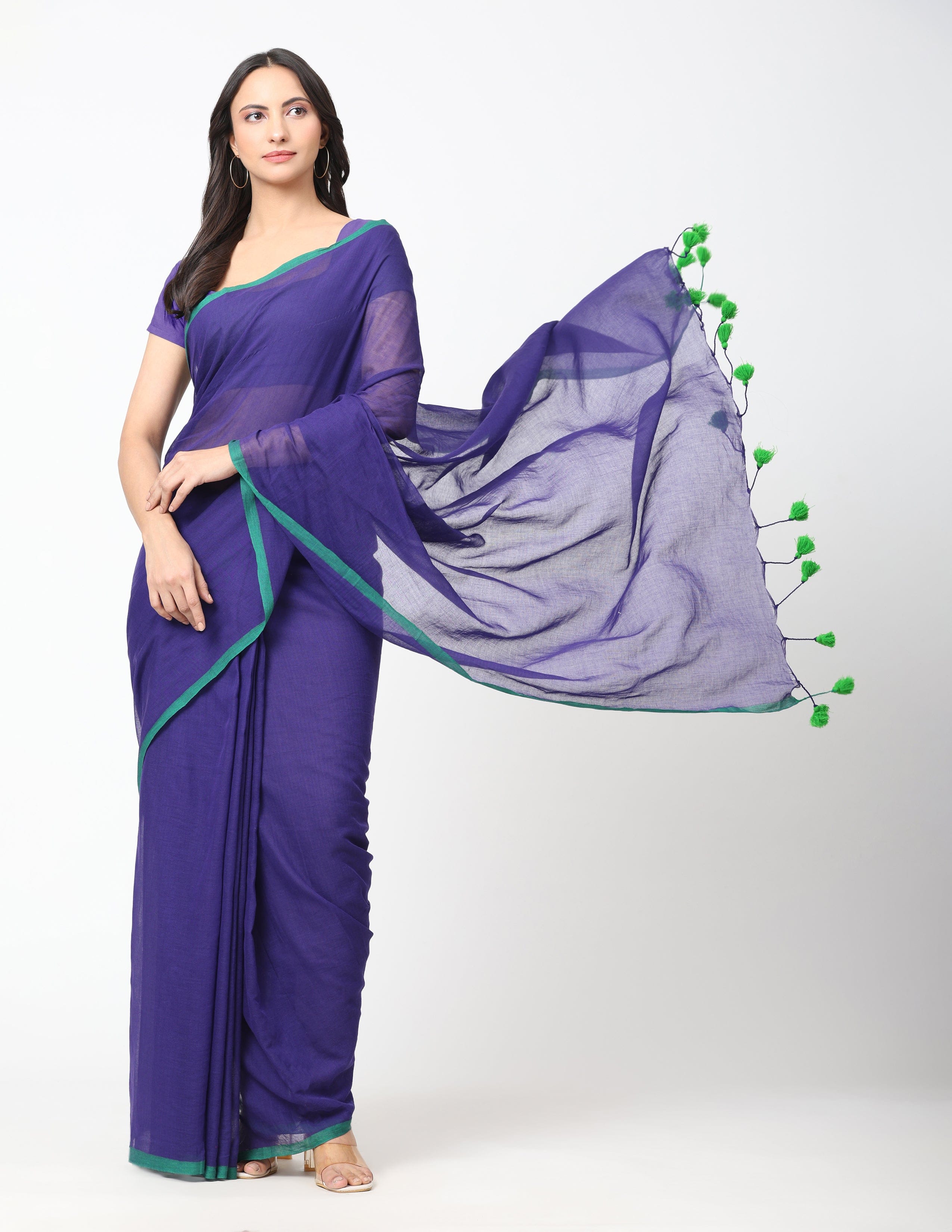 MIDNIGHT ELEGANCE | Mul Cotton | Indidha Saree