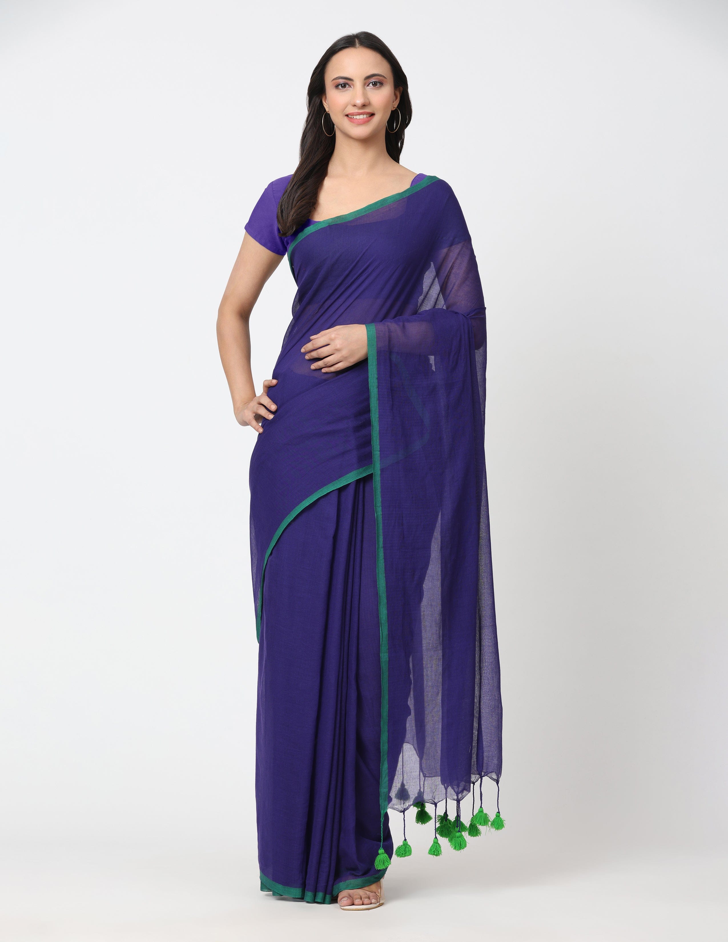 MIDNIGHT ELEGANCE | Mul Cotton | Indidha Saree