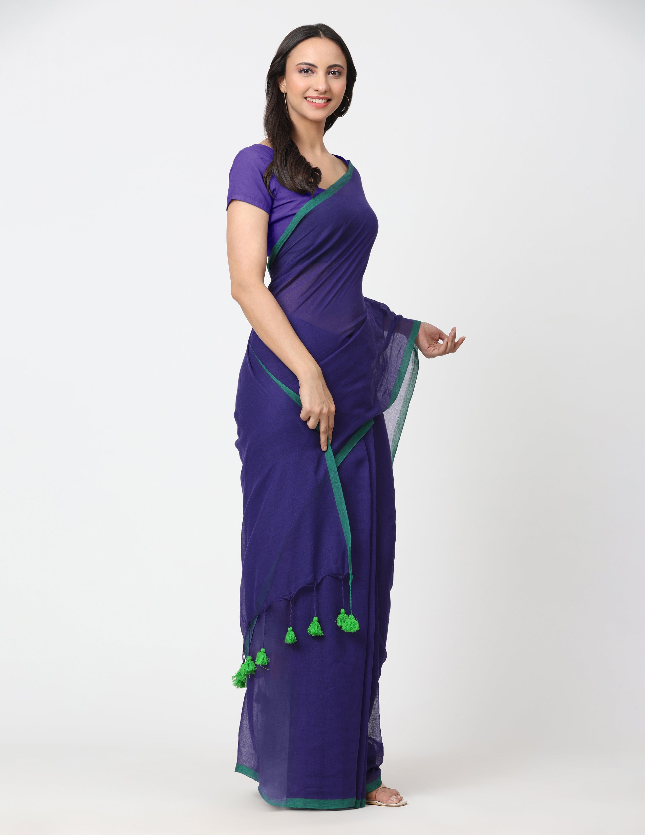 Suman SantiPur Saree MIDNIGHT ELEGANCE | Mul Cotton | Indidha Saree