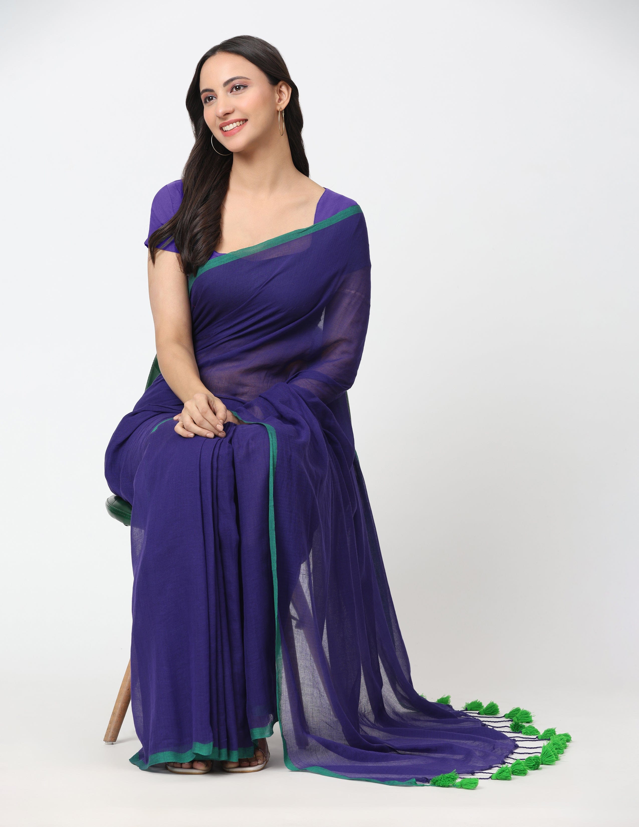 Suman SantiPur Saree MIDNIGHT ELEGANCE | Mul Cotton | Indidha Saree