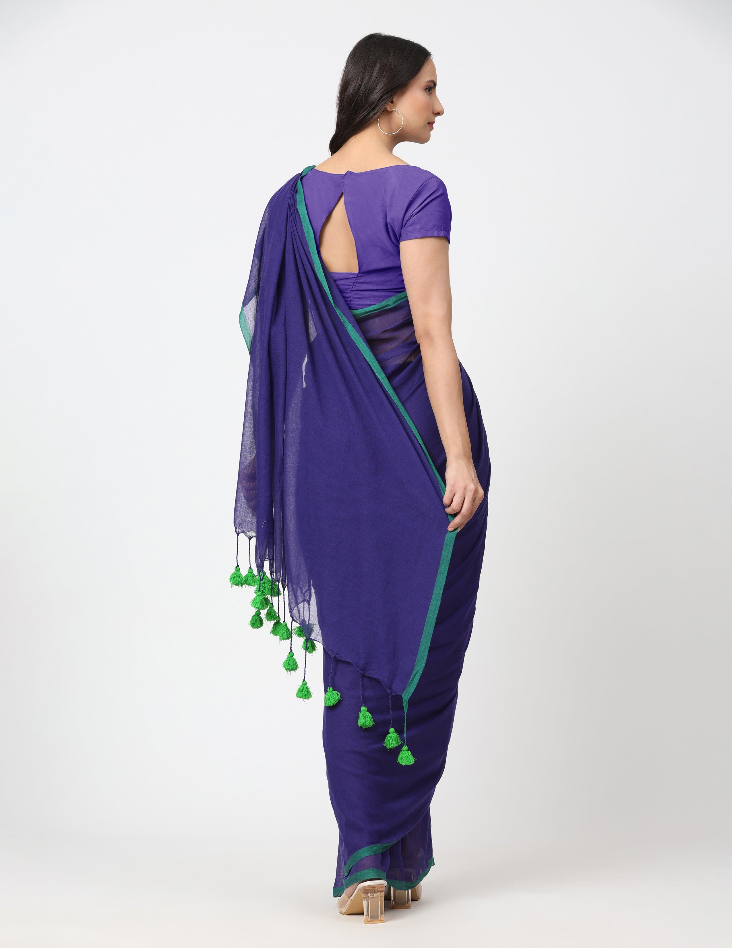 Suman SantiPur Saree MIDNIGHT ELEGANCE | Mul Cotton | Indidha Saree