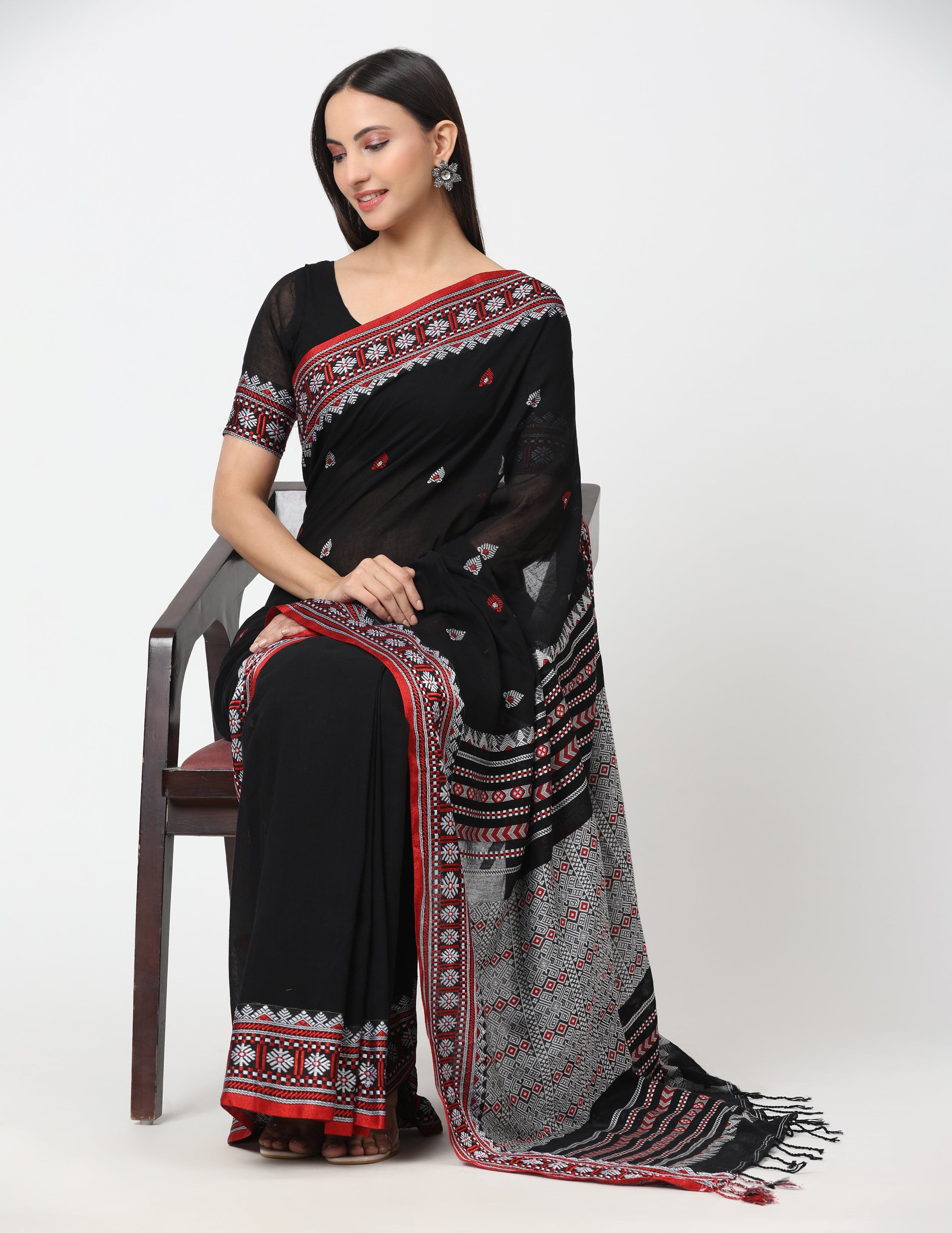 Suman SantiPur Saree MUGDH MOHINI | Assam Mercerized Cotton | Indidha Saree