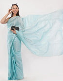 Suman SantiPur Saree NEEL PARI | Handloom Linen Tissue | Indidha Saree