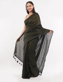 Suman SantiPur Saree NOIR ENIGMA | Khadi Cotton | Indidha Saree