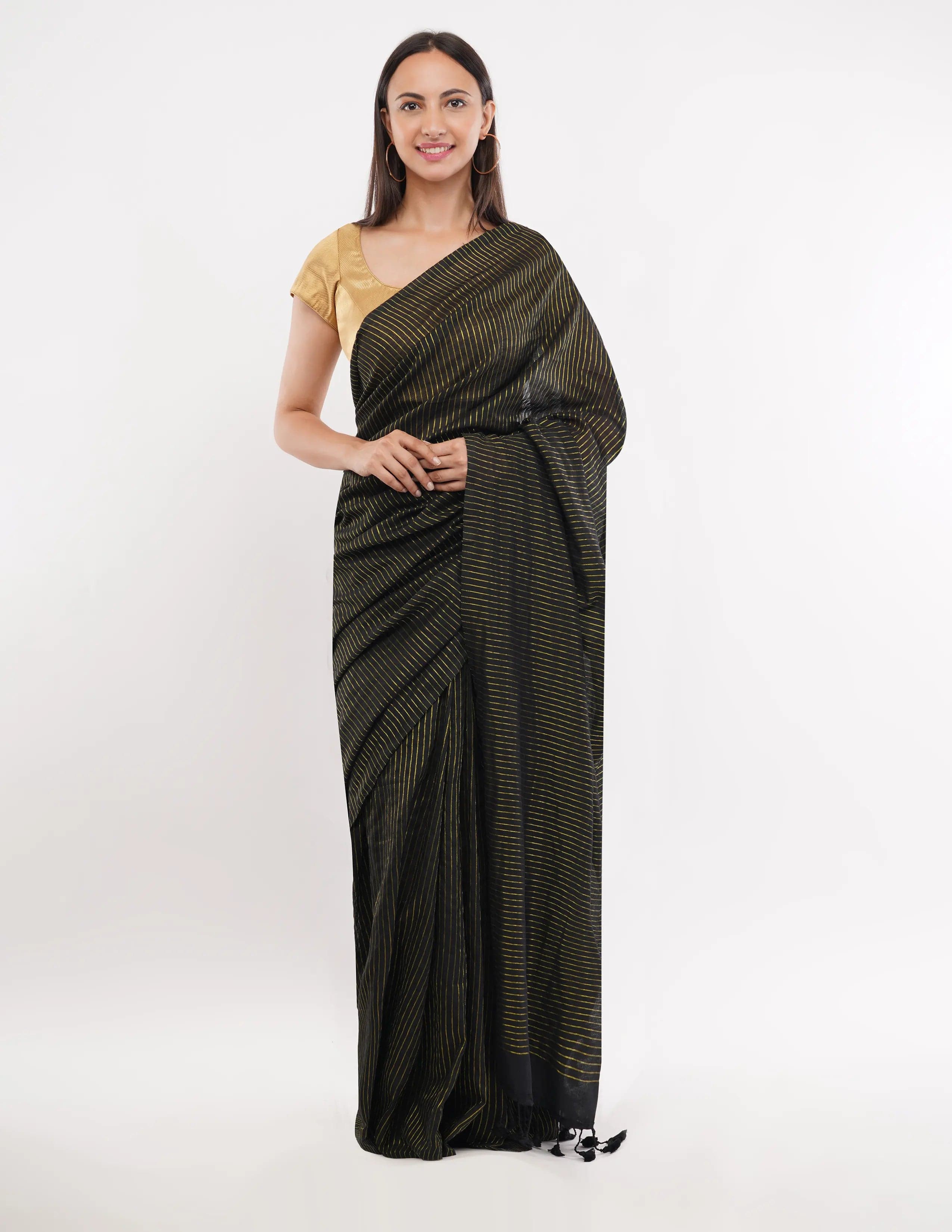 Suman SantiPur Saree NOIR ENIGMA | Khadi Cotton | Indidha Saree