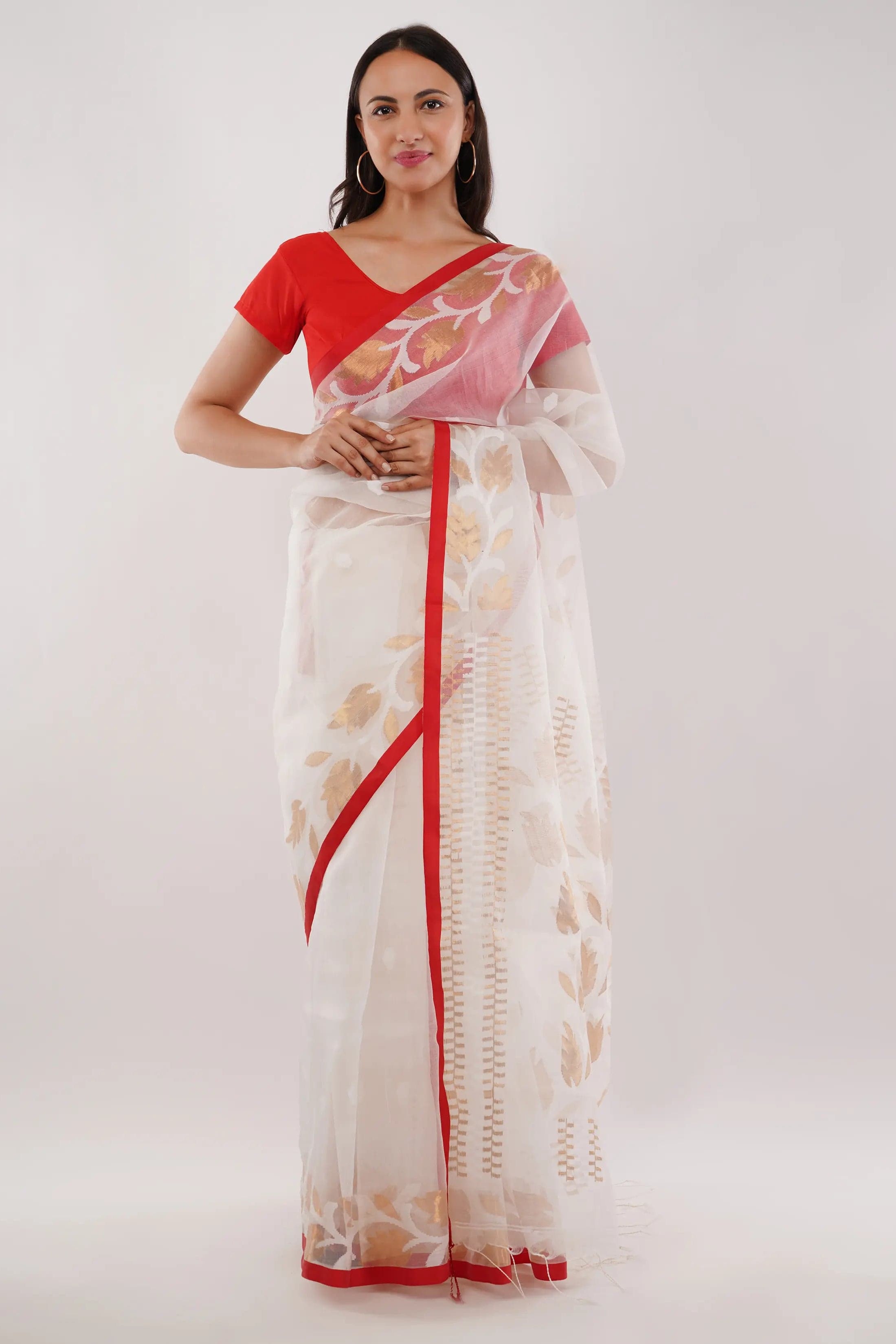 NOOR-E-NAZAKAT | Pure Muslin Jamdani | Indidha Saree