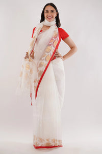 Puja Malakar, Fulia Saree NOOR-E-NAZAKAT | Pure Muslin Jamdani | Indidha Saree