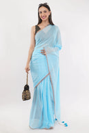 Suman SantiPur Saree OCEAN MIST | Mul Cotton | Indidha Saree