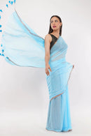 Suman SantiPur Saree OCEAN MIST | Mul Cotton | Indidha Saree