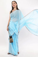 Suman SantiPur Saree OCEAN MIST | Mul Cotton | Indidha Saree