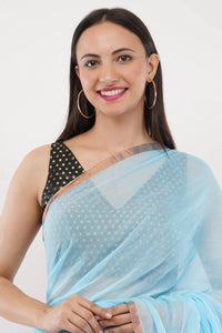 Suman SantiPur Saree OCEAN MIST | Mul Cotton | Indidha Saree